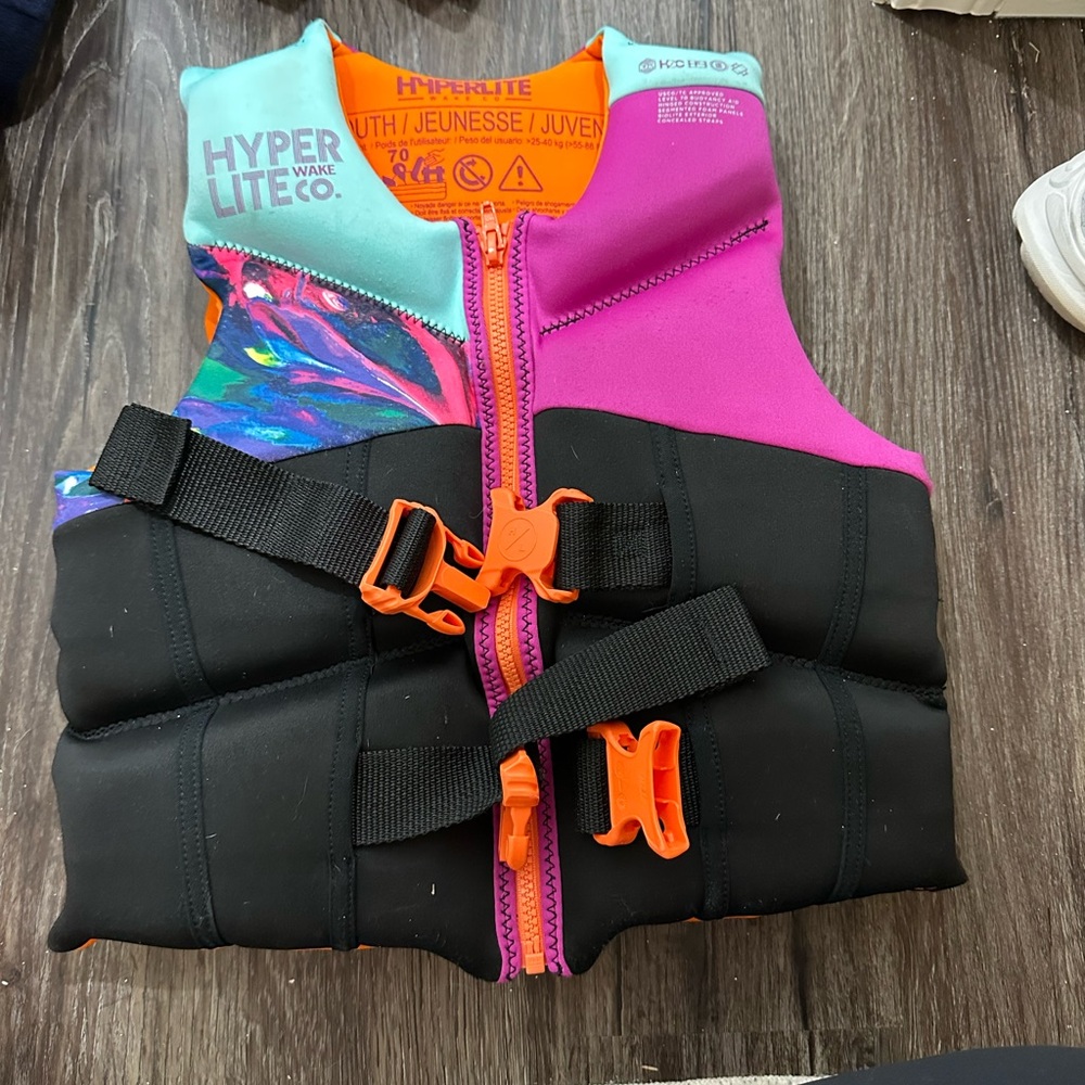Hyperlite Kids Swim Vest - Pink, Black, Orange